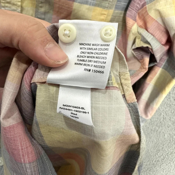 Hawker Rye Button Down Shirt Men Large Multicolor Colorful Plaid Slim Fit Preppy - Picture 7 of 9